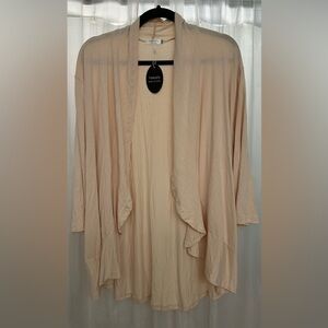 NWT Women’s XXL Yekaty cream color open front kimono